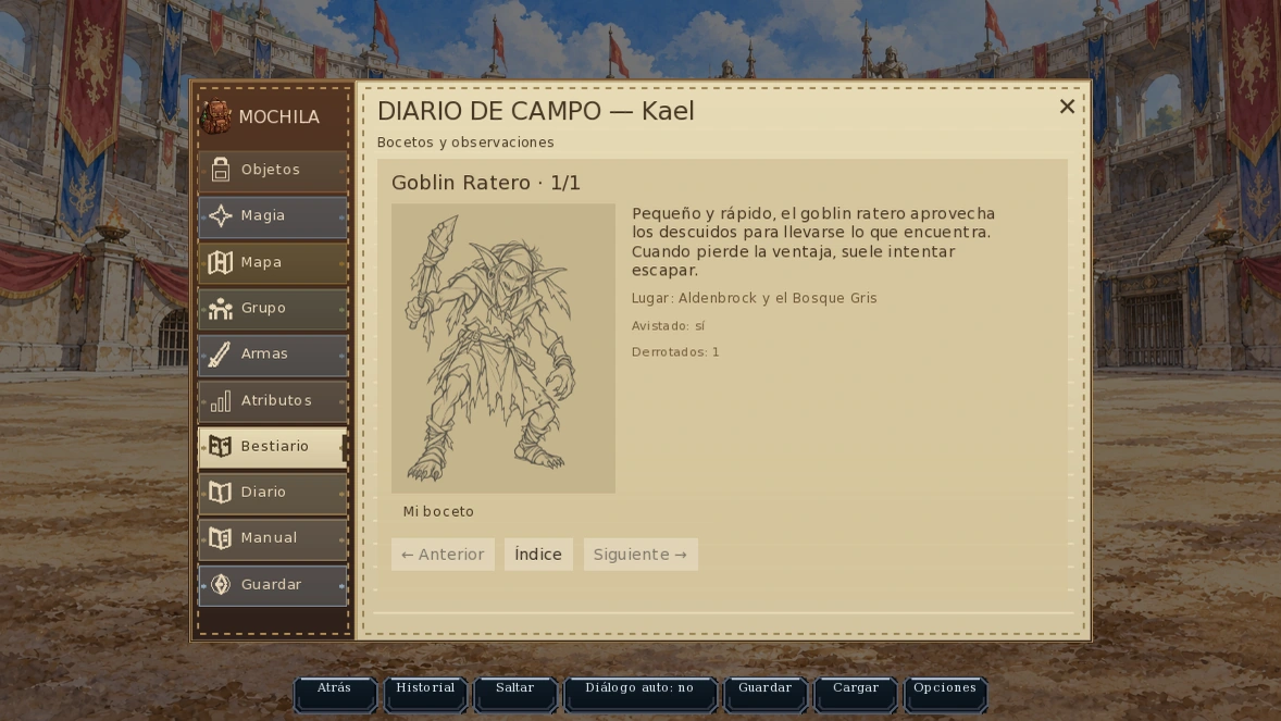 Diario de campo real de la demo 0.1.7